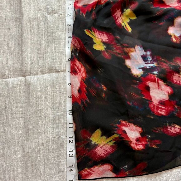 AB Studio Womens Boho Floral Print Layered Chiffon Blouse Top Size L - Picture 10 of 10